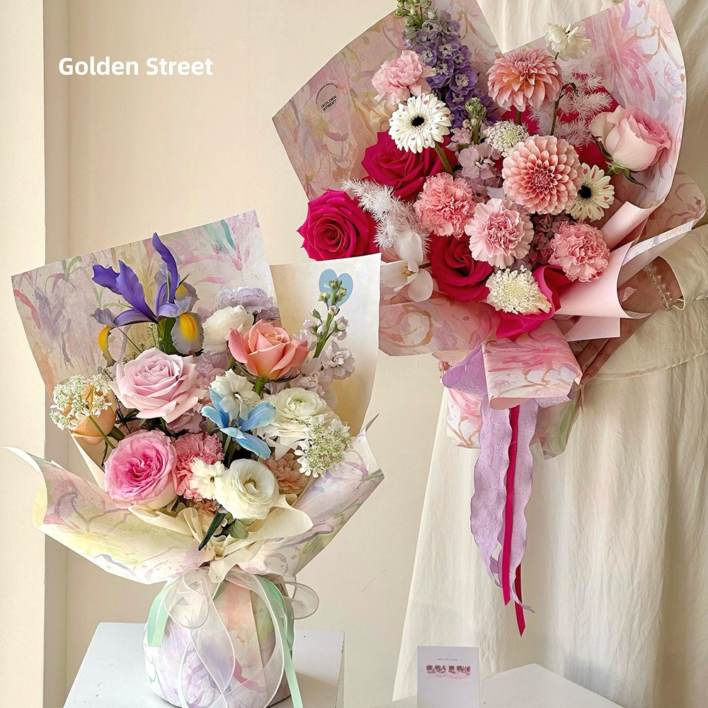 Colorful Romantic Oil Painting - Flower Wrap Kraft 리뷰 및 가격