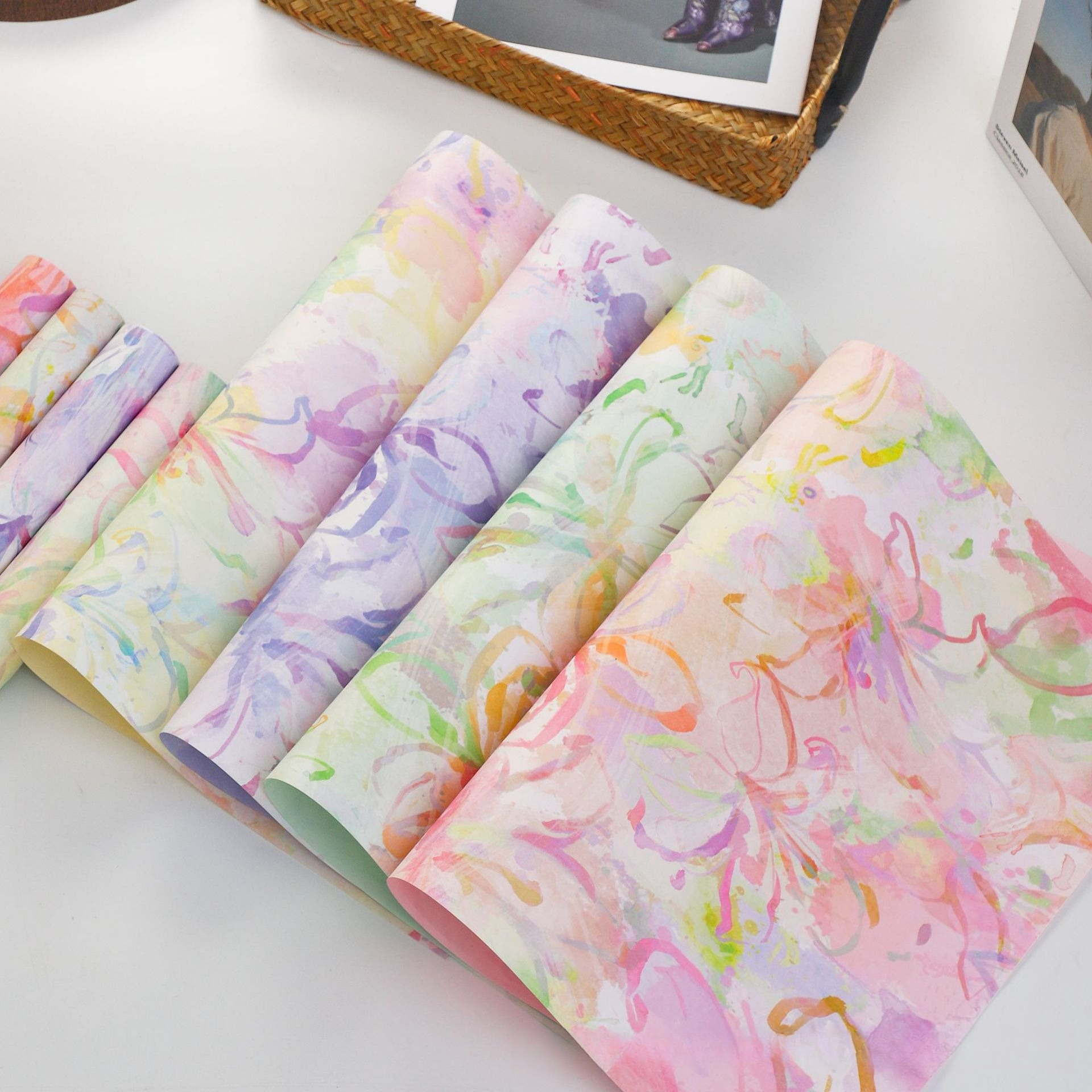 Colorful Romantic Oil Painting - Flower Wrap Kraft 리뷰 및 가격
