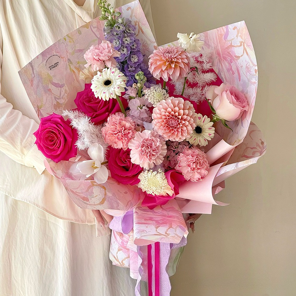 Colorful Romantic Oil Painting - Flower Wrap Kraft 리뷰 및 가격