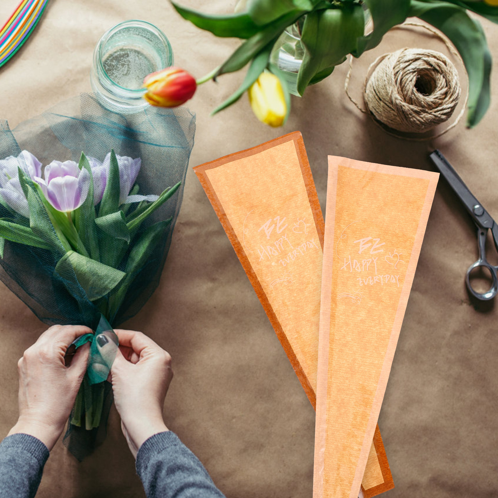 60Pcs Sturdy Kraft Paper Singl - Flower Wrap Kraft 리뷰 및 가격