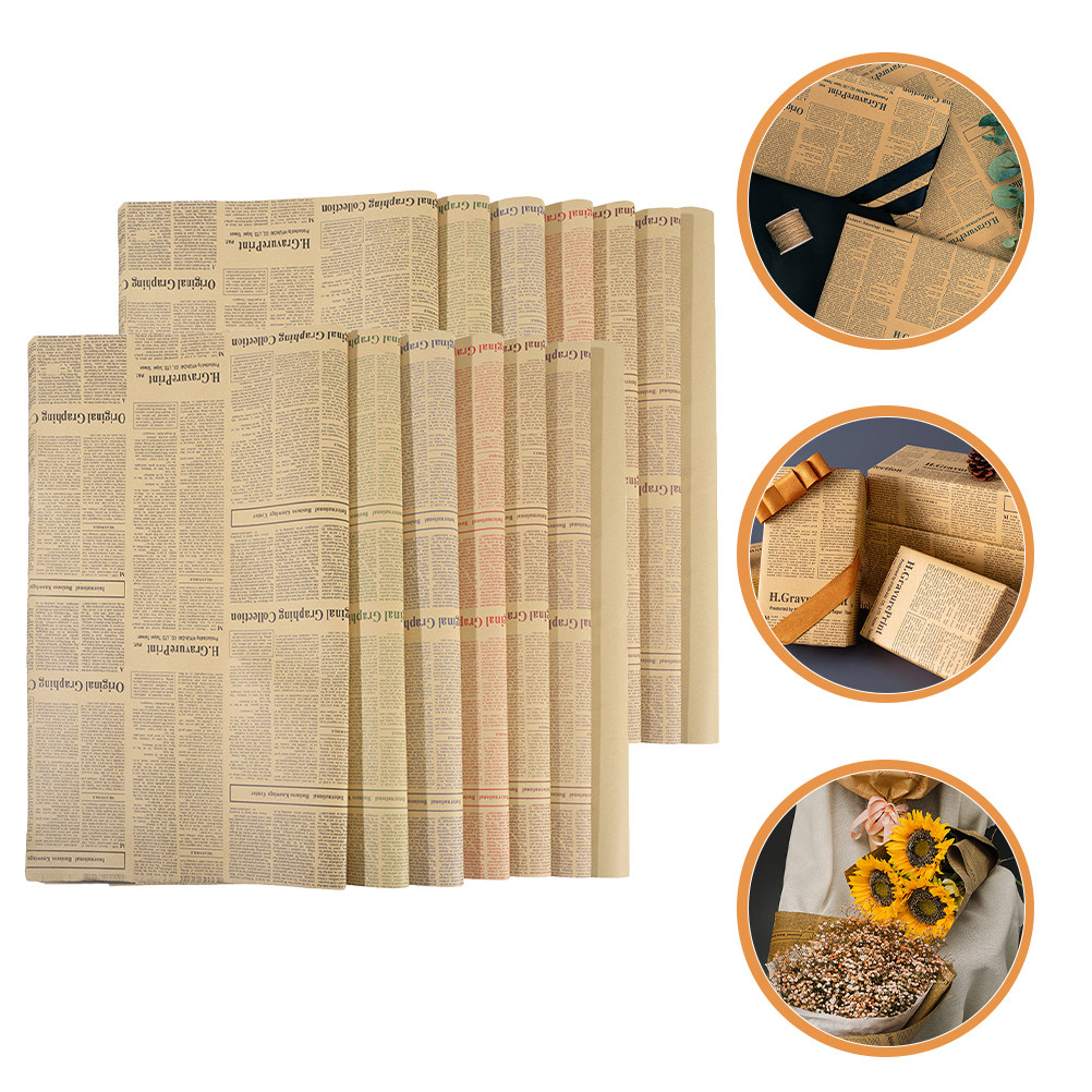 20 Sheets Vintage English News - Flower Wrap Kraft 리뷰 및 가격
