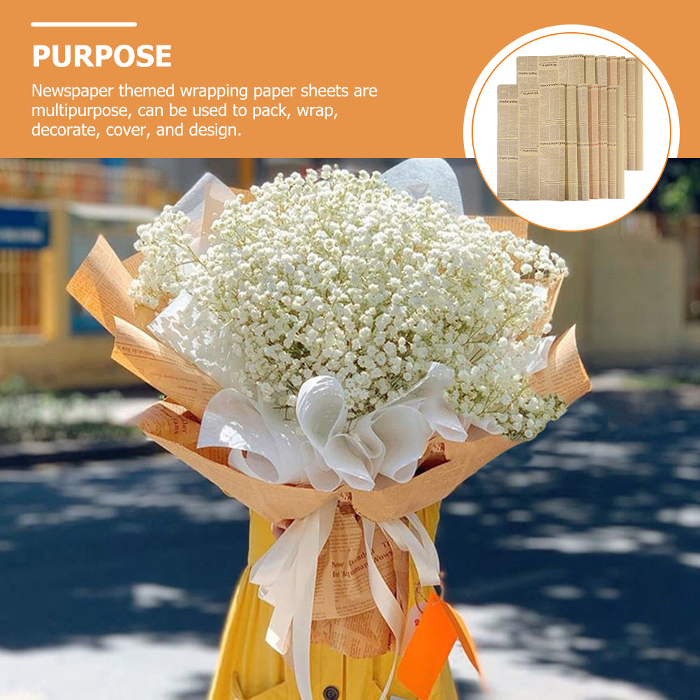 20 Sheets Vintage English News - Flower Wrap Kraft 리뷰 및 가격