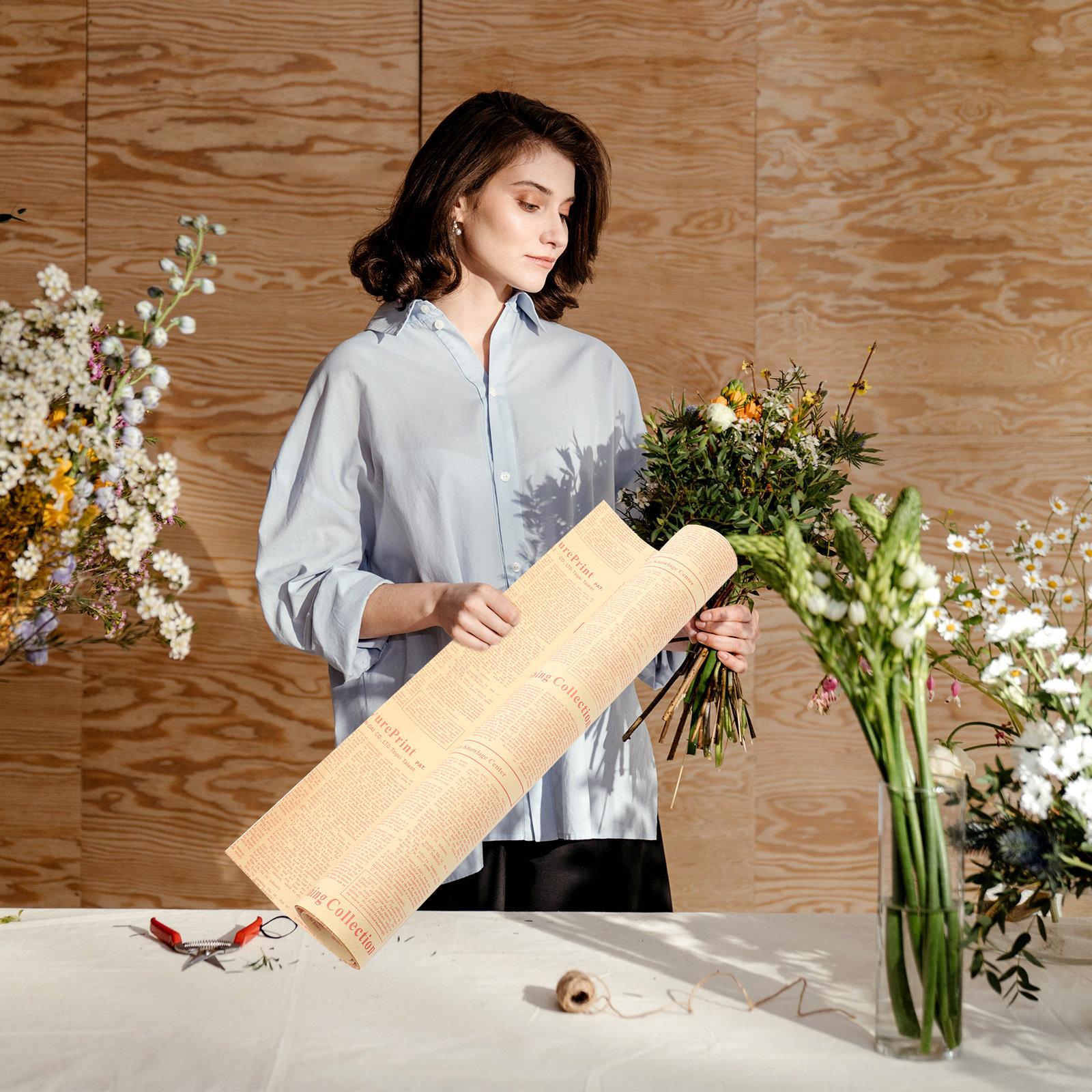 20Pcs Kraft Wrapping Paper Vin - Flower Wrap Kraft 리뷰 및 가격