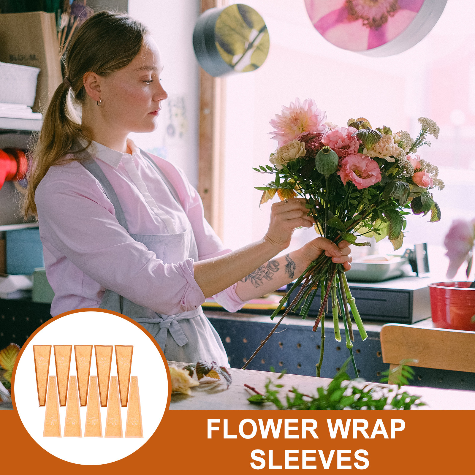 60Pcs Sturdy Kraft Paper Flowe - Flower Wrap Kraft 리뷰 및 가격