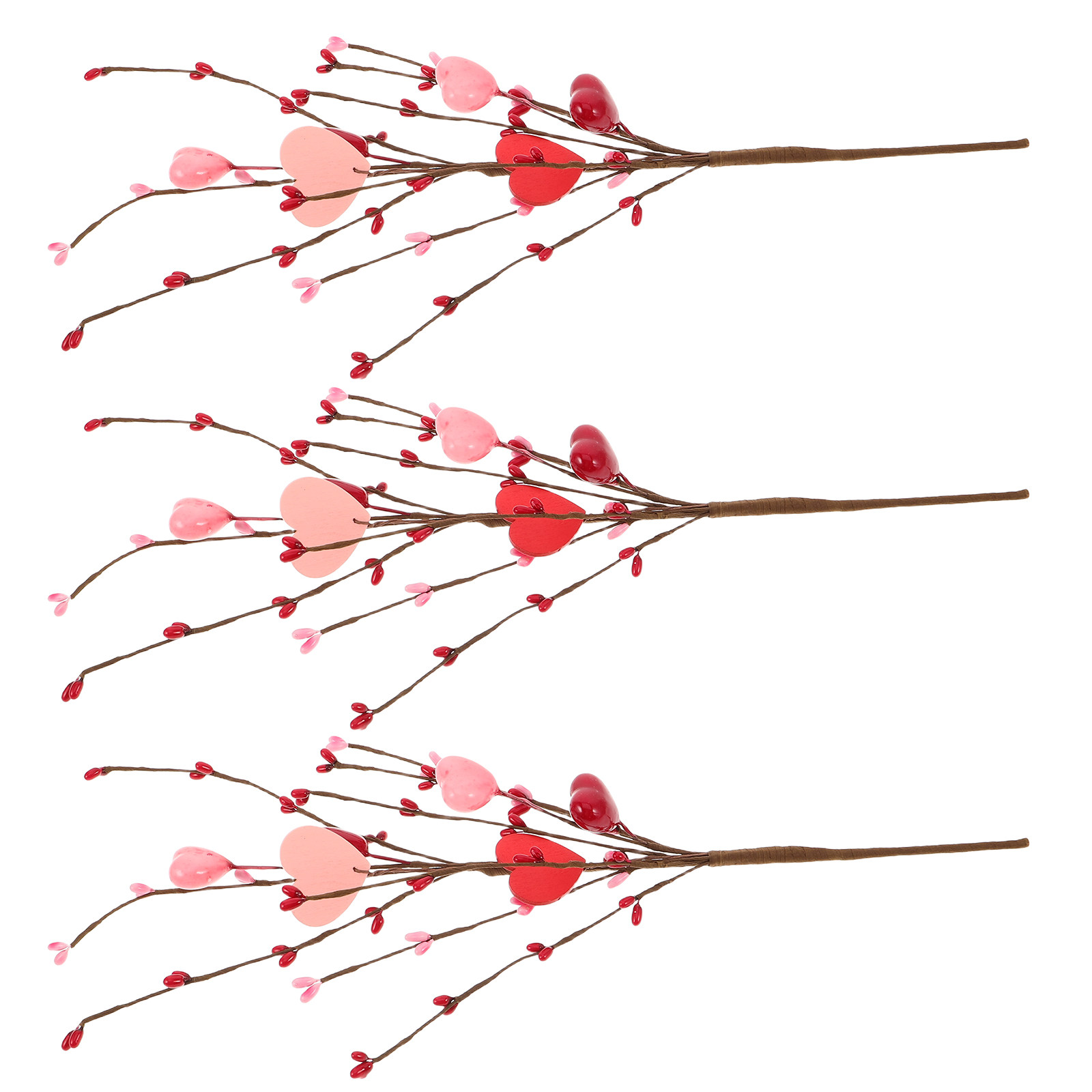 3Pcs Valentine's Day Heart Pic - Floral Picks Wood 리뷰 및 가격