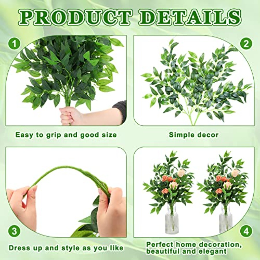 Pcs Artificial Italian Ruscus  - Ruscus Stem Faux 리뷰 및 가격