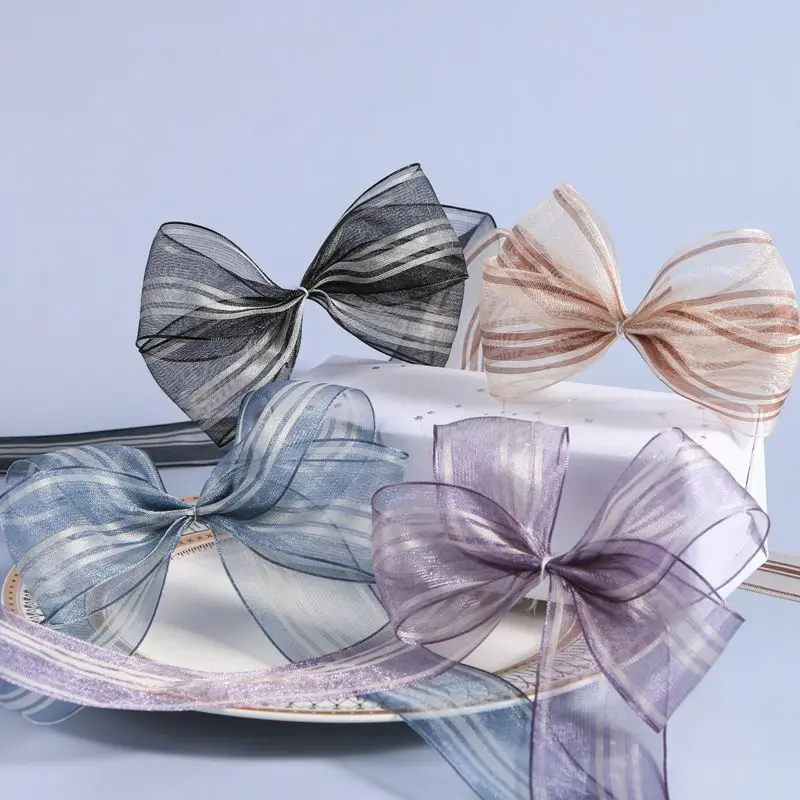 Striped Organza Ribbon Transpa - Florist Supply Ribbon 리뷰 및 가격