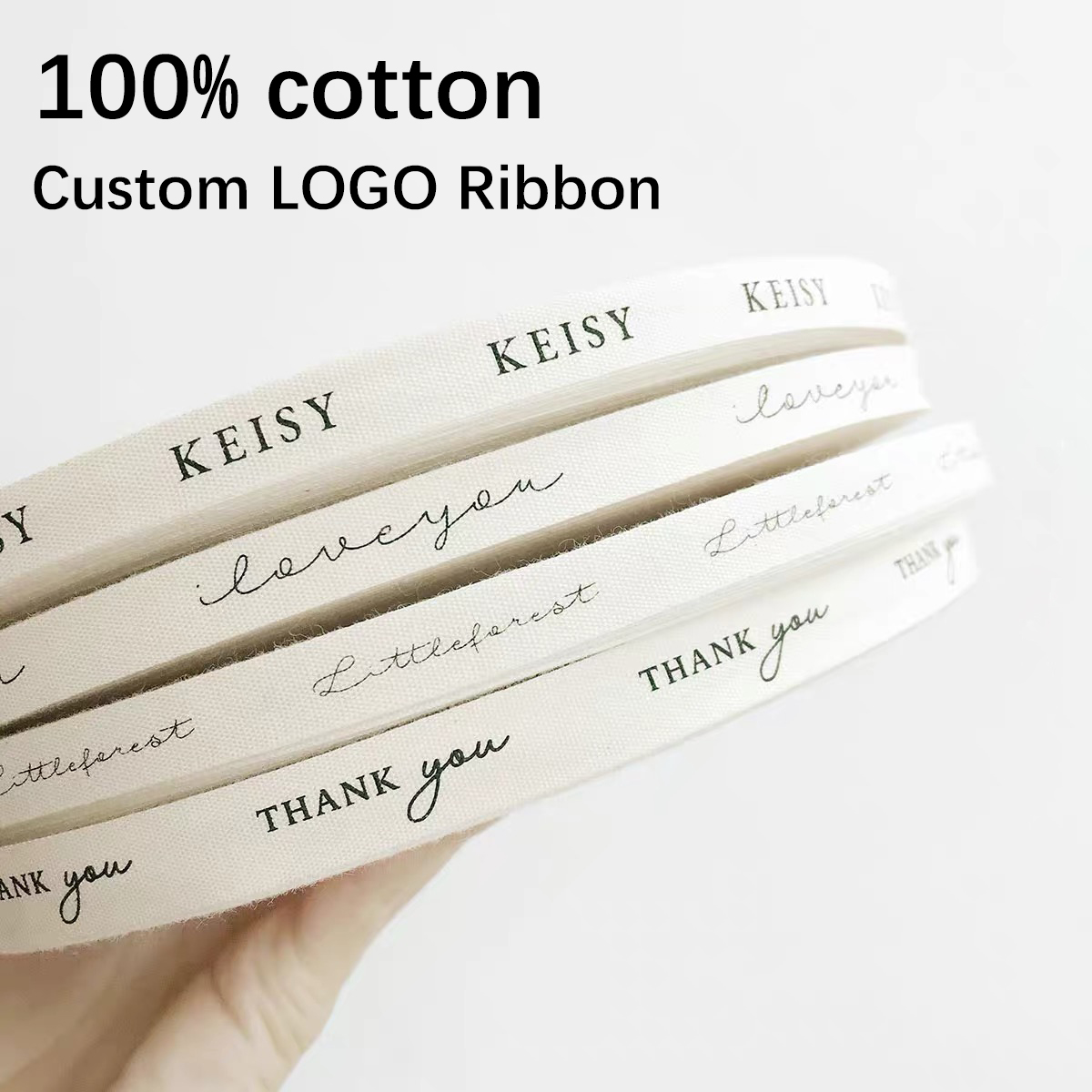 Custom Logo Cotton Ribbon for  - Florist Supply Ribbon 리뷰 및 가격