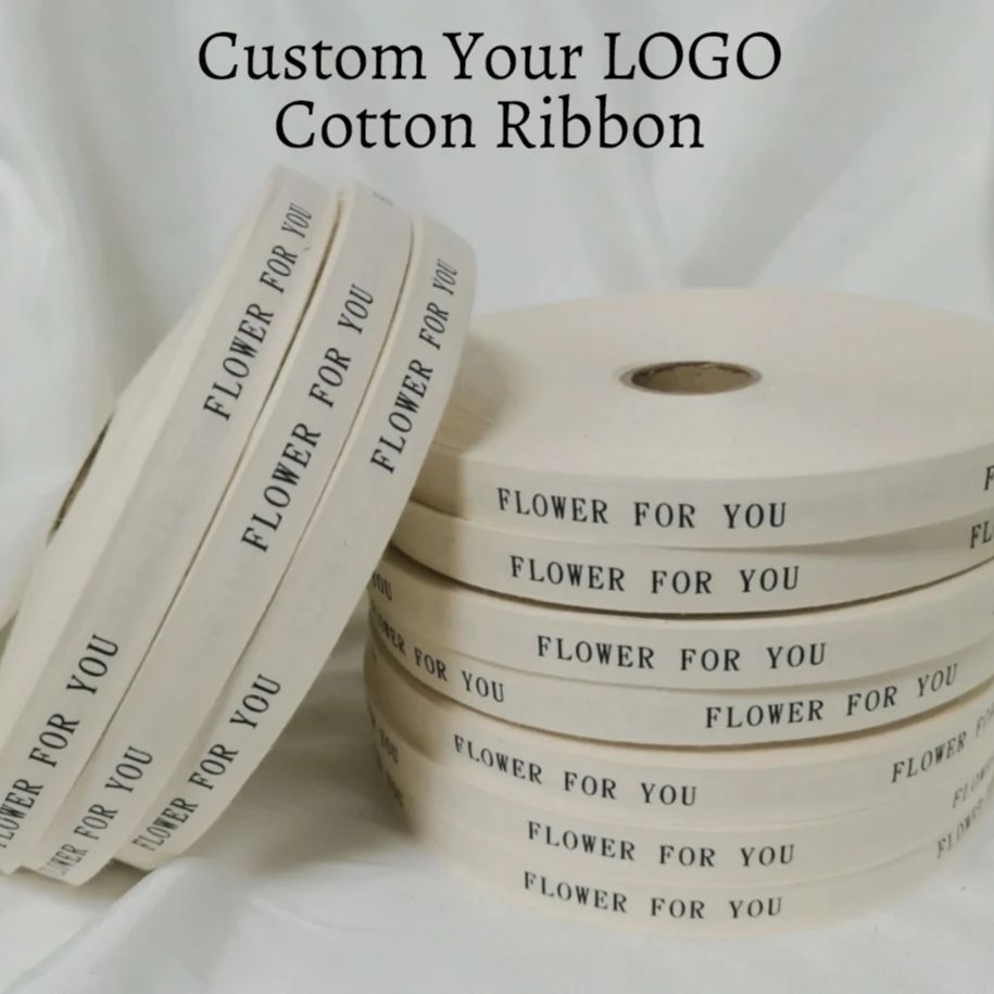 Custom Logo Cotton Ribbon for  - Florist Supply Ribbon 리뷰 및 가격