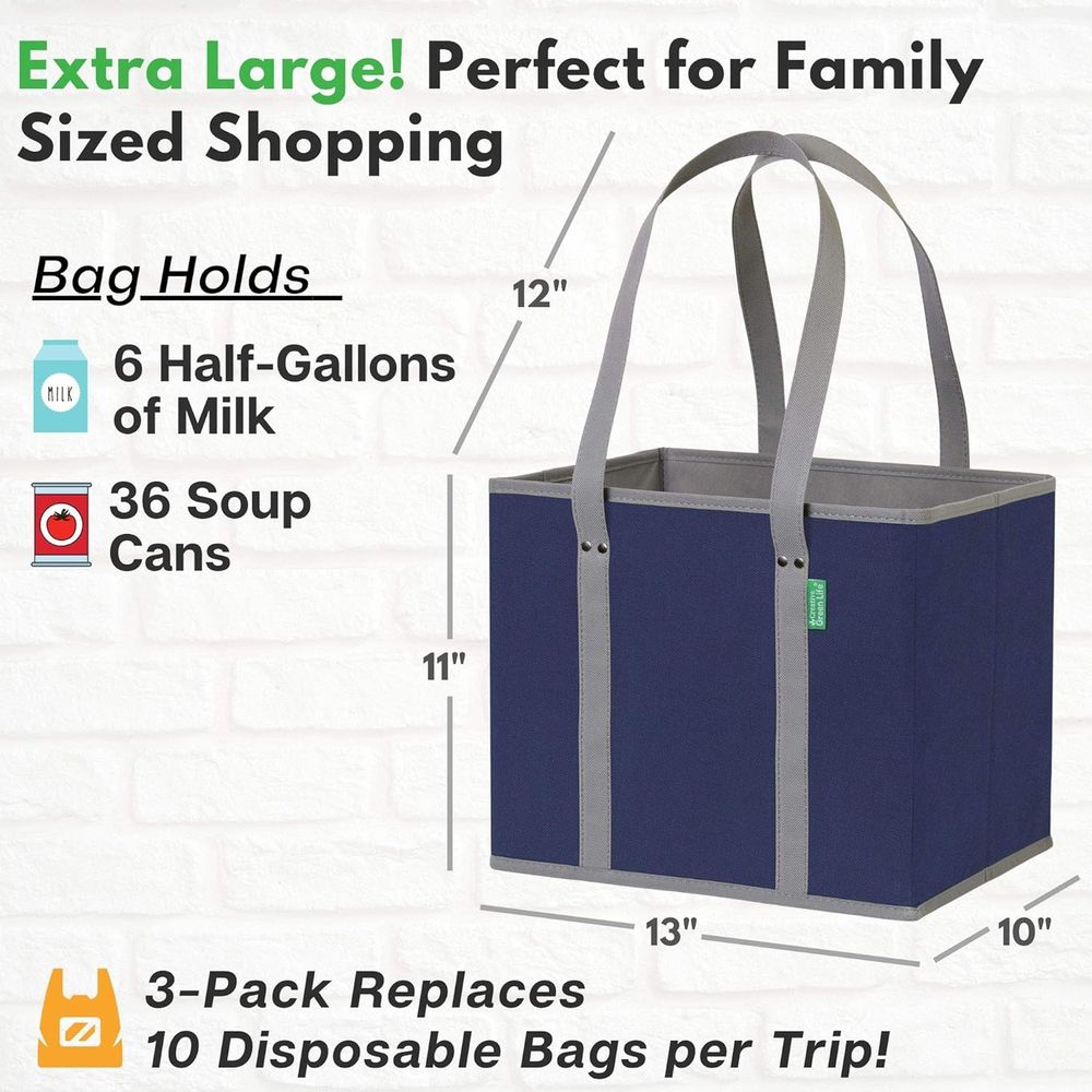 Reusable Grocery Bags (3 Pack) - B&J Florist Supply Nyc 리뷰 및 가격