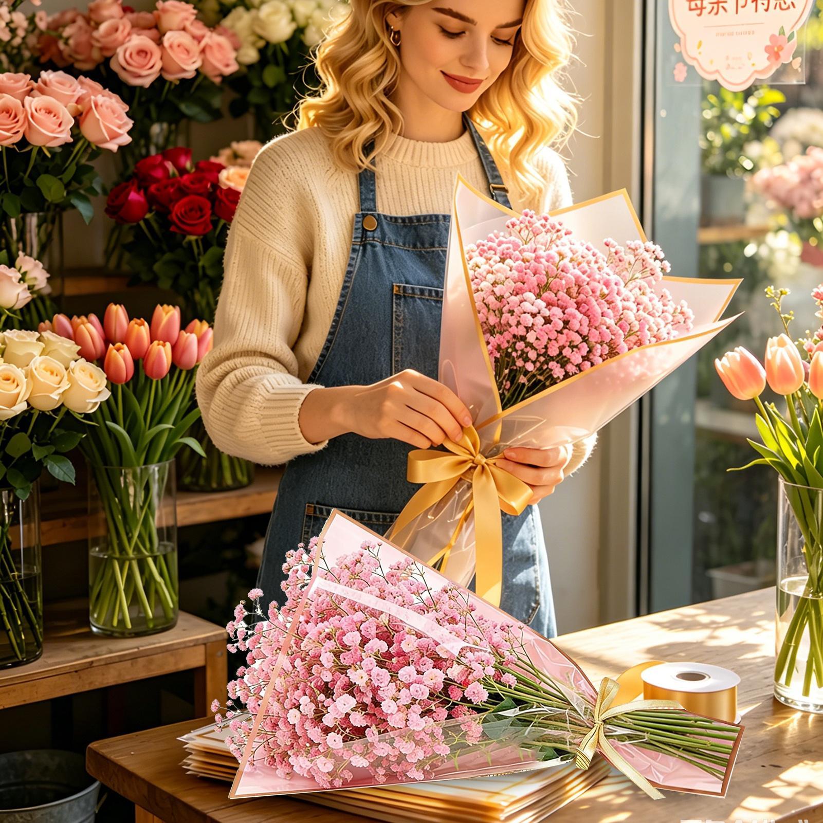 Flower Bouquet Bags 50 Pieces  - Florist Supply Ribbon 리뷰 및 가격