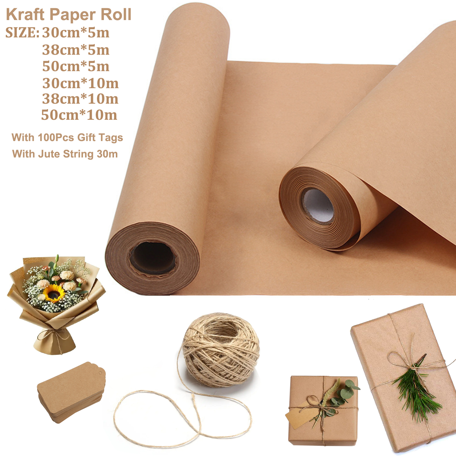 EcoFriendly Brown Kraft Paper  - Flower Wrap Kraft 리뷰 및 가격