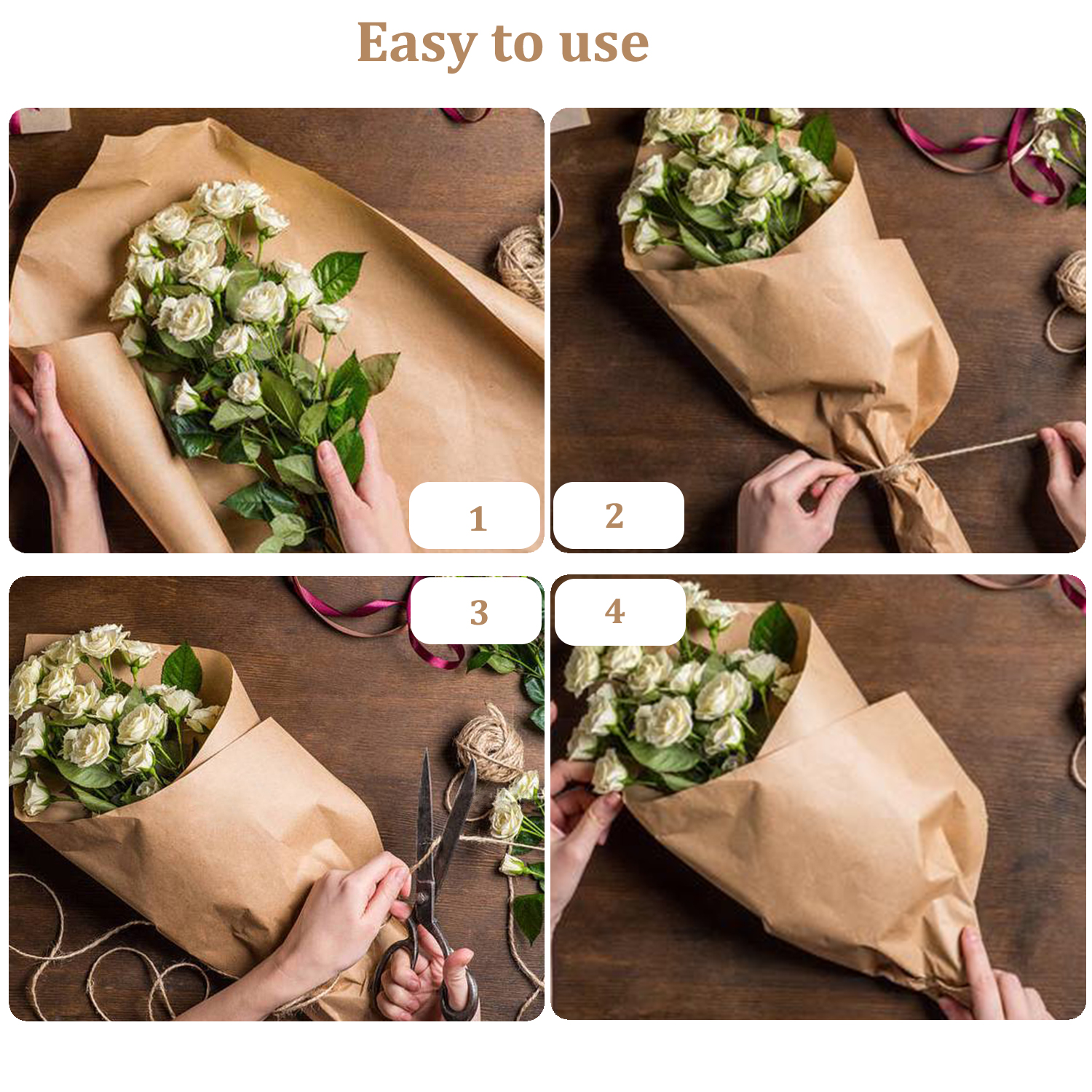 EcoFriendly Brown Kraft Paper  - Flower Wrap Kraft 리뷰 및 가격