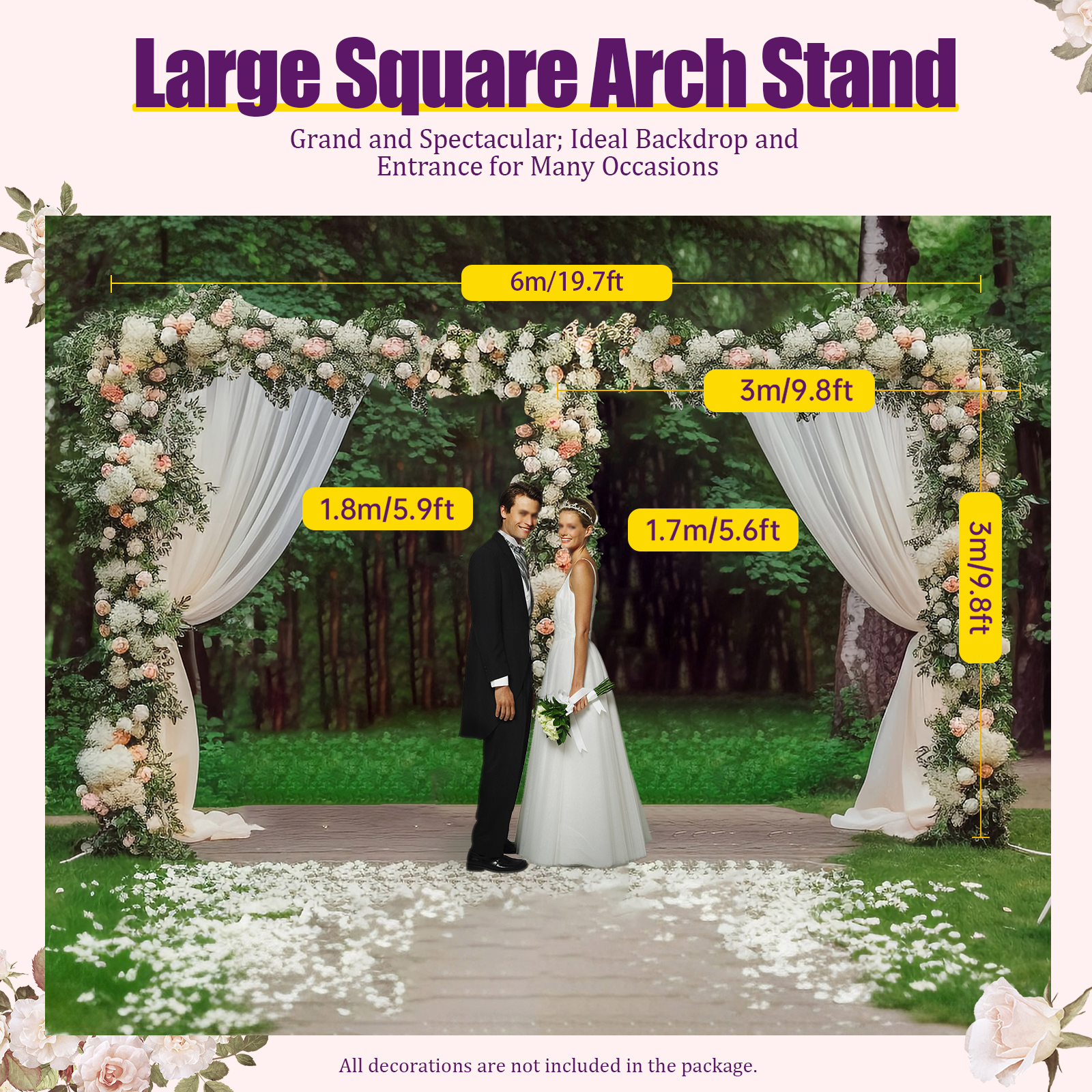3x6m/10x20ft Metal Wedding Arc - Florist Supp 리뷰 및 가격