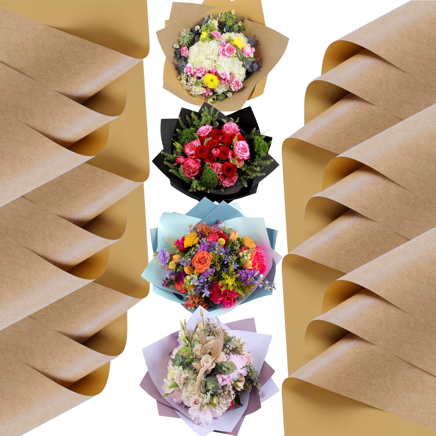 20 Sheets Double Sided Flower  - Flower Wrap Kraft 리뷰 및 가격